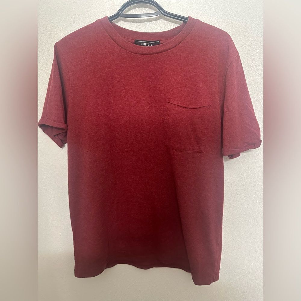 Forever 21 Red/Maroon Colored Men's T-Shirt
